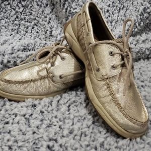 Gold Sperry Boat Shoes